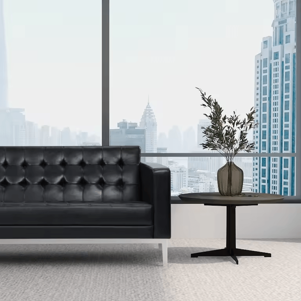 Florence Three Seater Leather Office Lounge Sofa - Gavisco Office Furniture