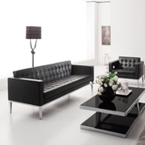 Florence Three Seater Leather Office Lounge Sofa - Gavisco Office Furniture