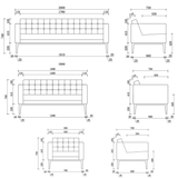 Florence Three Seater Leather Office Lounge Sofa - Gavisco Office Furniture