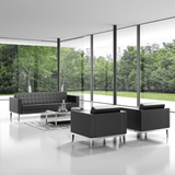 Florence Three Seater Leather Office Lounge Sofa - Gavisco Office Furniture