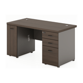 Forge-C Wooden Executive Office Desk with Storage Cabinet