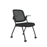 Foso-A Stackable Training Chair with Wheels and Flip Armrest - Gavisco Office Furniture