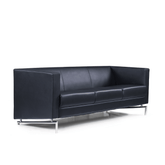 Foster Three Seater Leather Office Lounge Sofa - Gavisco Office Furniture
