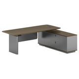 Garrison-A Modern Electric Standing Executive Desk with Side Return Cabinet