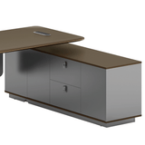 Garrison-A Modern Electric Standing Executive Desk with Side Return Cabinet