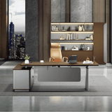 Garrison-A Modern Electric Standing Executive Desk with Side Return Cabinet