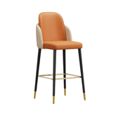 Gopher 實木皮革高腳吧檯椅