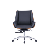 Grain-M Mid Back Bentwood Office Leather Meeting Conference Chair