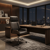 Grain-M Mid Back Bentwood Office Leather Meeting Conference Chair