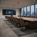 Grain-M Mid Back Bentwood Office Leather Meeting Conference Chair