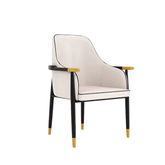 Juniper 輕奢風皮革實木酒店餐椅