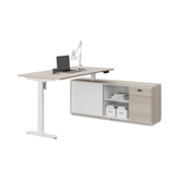 Lofty Office Electric Standing Desk with Side Storage Cabinet - Gavisco Office Furniture