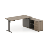 Lofty-F2E Executive Electric Standing Desk with Side Return Cabinet