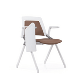 Lola-B Stackable Leather Training Chair with Flip Armrest and Writing Board - Gavisco Office Furniture