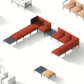 Arc Modern Minimalist Office Fabric Lounge Modular Sectional Sofa - Gavisco Office Furniture