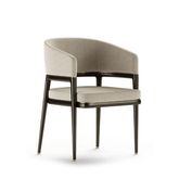 Noble 輕奢風布藝實木扶手餐椅