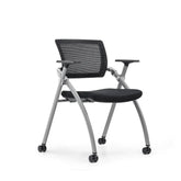 Noctis-B Stackable Training Chair With Armrest and Wheels - Gavisco Office Furniture