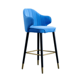 Nolan 輕奢風絨布布藝吧檯椅