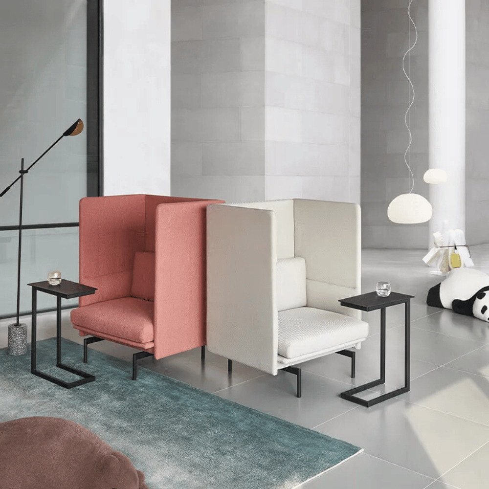 Outline Three Seater Acoustic Privacy Lounge High Back Sofa Booth - Gavisco Office Furniture