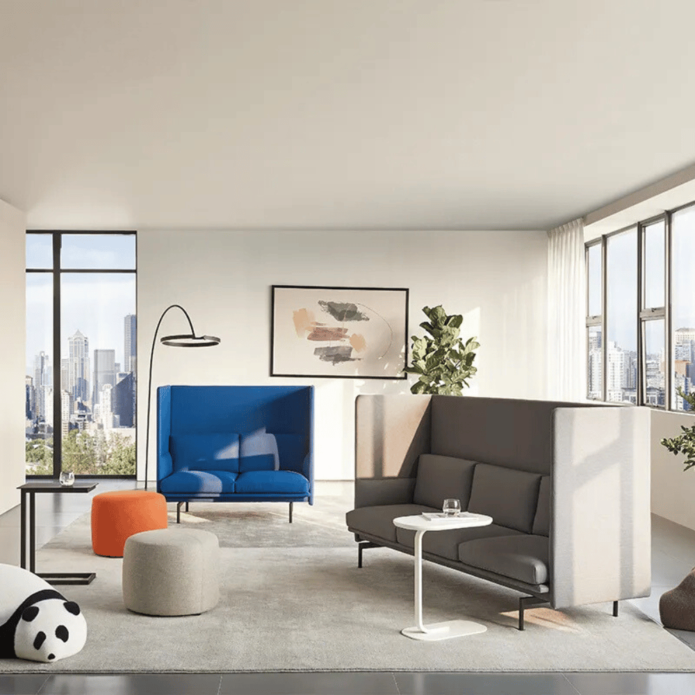 Outline Three Seater Acoustic Privacy Lounge High Back Sofa Booth - Gavisco Office Furniture