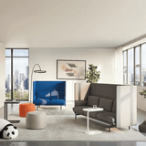 Outline Three Seater Acoustic Privacy Lounge High Back Sofa Booth - Gavisco Office Furniture