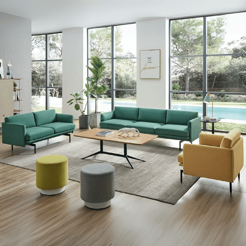 Outline Three Seater Minimalist Deep Seat Office Lounge Sofa - Gavisco Office Furniture