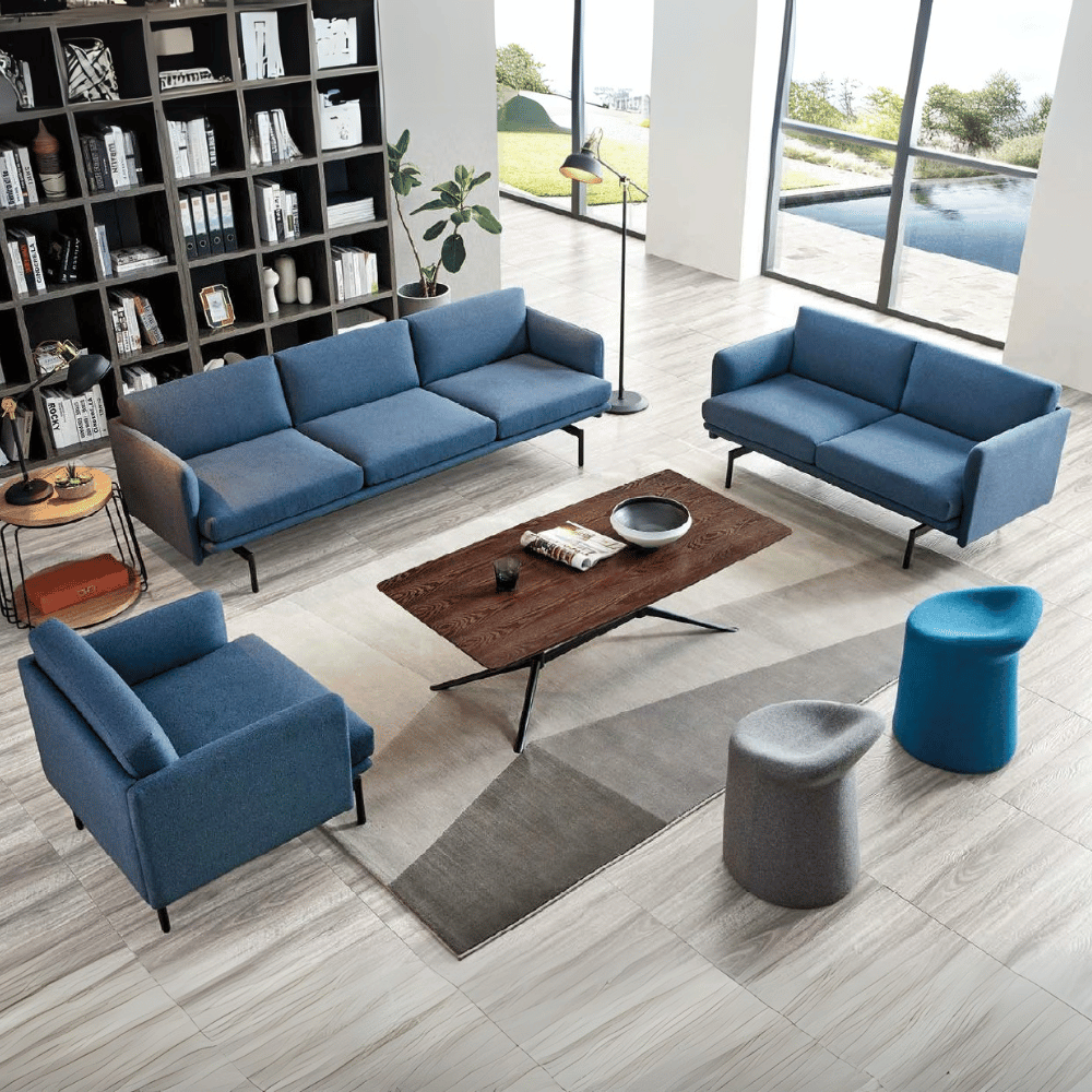 Outline Three Seater Minimalist Deep Seat Office Lounge Sofa - Gavisco Office Furniture