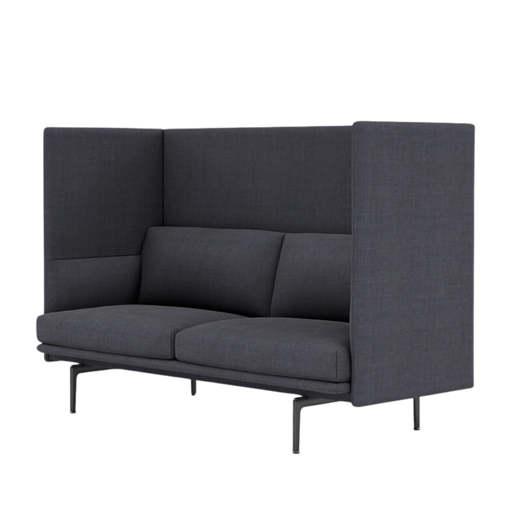 Outline Two Seater Acoustic Privacy Lounge High Back Sofa Booth - Gavisco Office Furniture