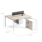 Pale-B Modern Office Workstation with Side Return Cabinet