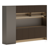 Pari-A Executive Office Walnut Wooden Filing Cabinet Bookcase