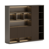 Pari-C Executive Office Walnut Wooden Filing Cabinet Bookcase