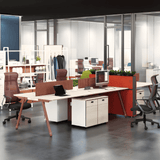 Pioneer-A Office Desk Workbench with Pedestal Drawers - Gavisco Office Furniture