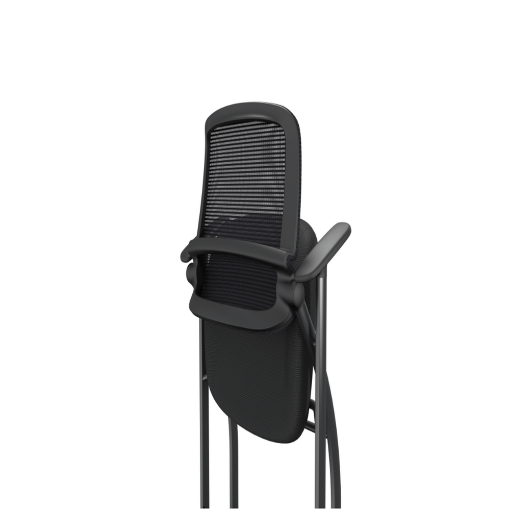 Power-B Double Back Stackable Training Chair with Wheels and Writing Board - Gavisco Office Furniture