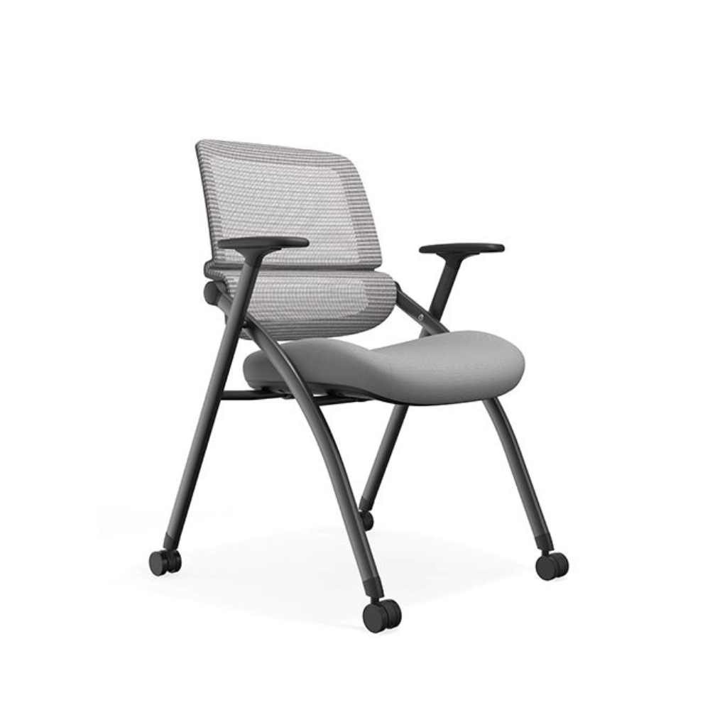 Power-A Double Back Stackable Training Chair with Wheels and Armrest - Gavisco Office Furniture