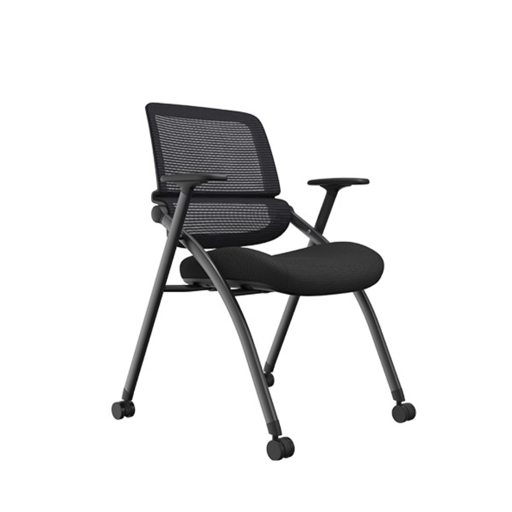 Power-A Double Back Stackable Training Chair with Wheels and Armrest - Gavisco Office Furniture