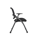 Power-A Double Back Stackable Training Chair with Wheels and Armrest - Gavisco Office Furniture