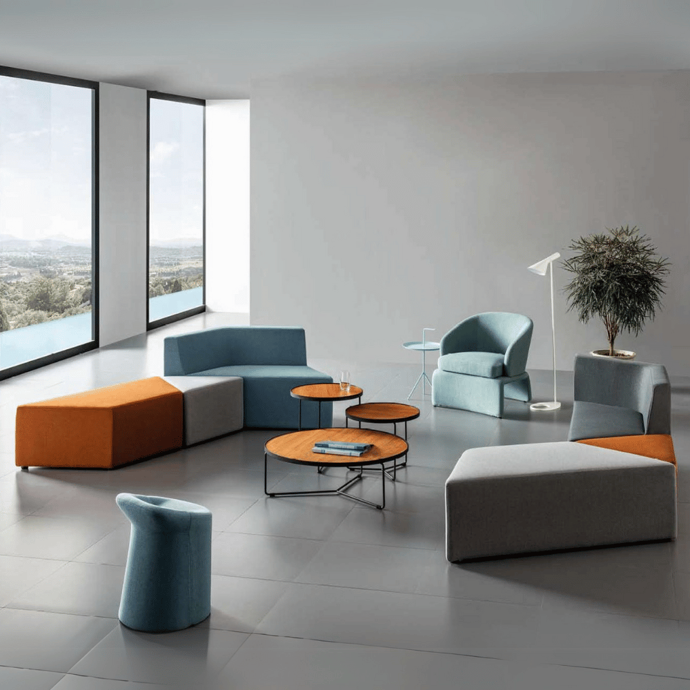 Prism Modern Minimalist Modular Sectional Lounge Sofa Bench - Gavisco Office Furniture