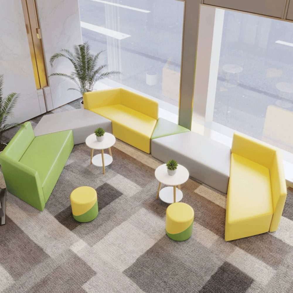 Prism Modern Minimalist Modular Sectional Lounge Sofa Bench - Gavisco Office Furniture