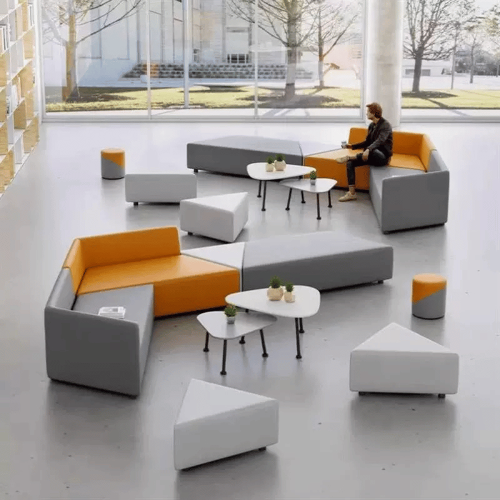 Prism Modern Minimalist Modular Sectional Lounge Sofa Bench - Gavisco Office Furniture