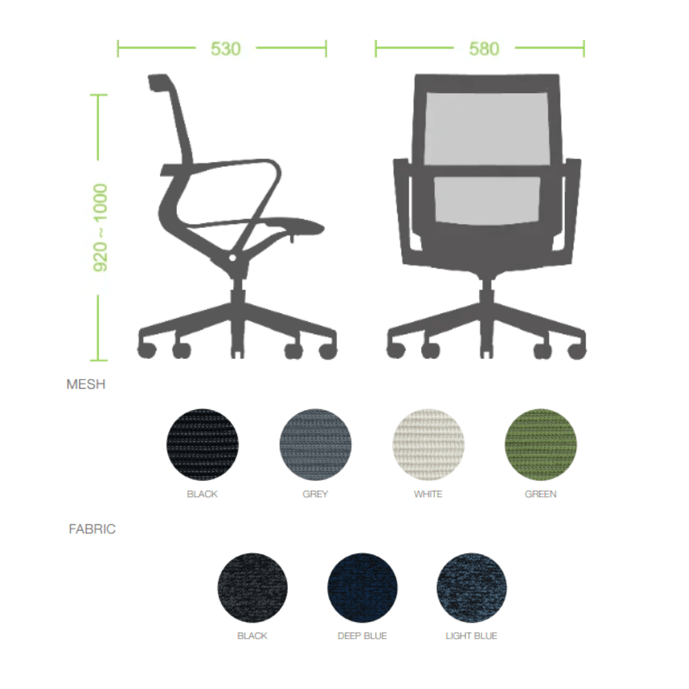 Prov-M Mid Back Modern Mesh Ergonomic Office Chair - Gavisco Office Furniture