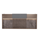 Regal Luxury 2.4M Wooden Reception Counter Desk with LED and Storage Cabinet