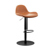 Saddle Low Back Adjustable Swivel Leather Barstool