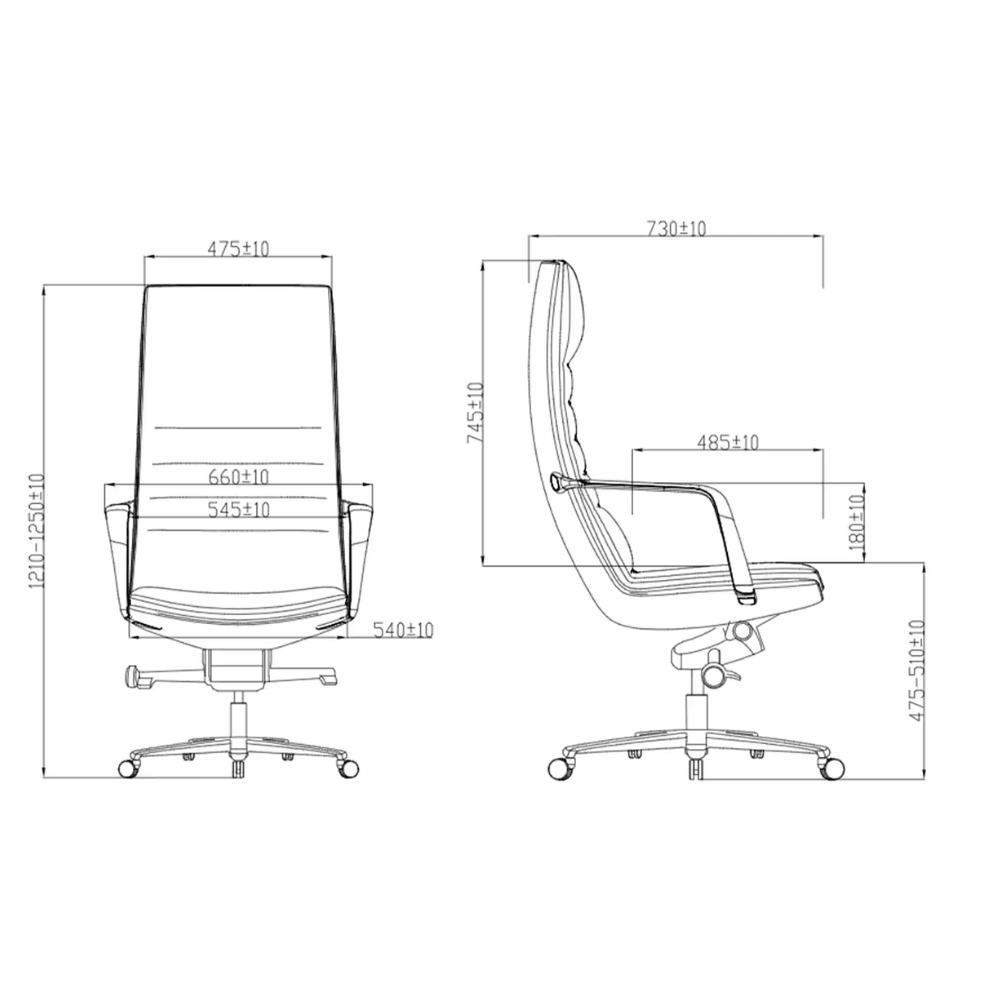 Sail High Back Office Leather Executive Chair - Gavisco Office Furniture