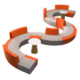 Sena Modern Padded Modular Curved Lounge Sectional Sofa - Gavisco Office Furniture