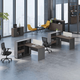 Shine-C Office Desk with Tall Partition Cabinet