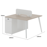 Shine-E Office Desk with Storage Cabinet