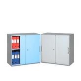 HSD Slim Edged Office Double Sliding Door Steel Filing Cabinet with Metal Handle - Gavisco Office Furniture