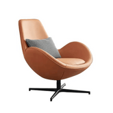 Snail Luxury Egg Shaped Leather Swivel Base Office Lounge Armchair - Gavisco Office Furniture