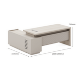 Sonata-C 小型胡桃木大班桌連儲物側櫃