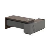 Sonata-C Small Walnut Wooden Executive Desk with Side Return Cabinet